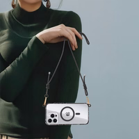 Tel Protect Strap caurspīdīgs viedtālruņa apvalks Iphone 15, melns