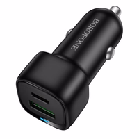 Borofone Auto lādētājs BZ34B Cloud - USB + Type C - QC 3.0 PD 38W melns