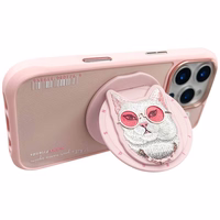 Nimmy Glasses Cool Cat MagSafe viedtālruņa apvalks iPhone 16 Pro Max – rozā