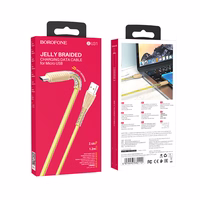 Borofone kabelis BU31 Clear Shadow Jelly - USB uz Micro USB - 2,4A 1 metrs zelta