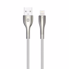 Forever Sleek kabelis USB - Lightning 1,0 m 2.4A balts