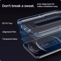 Spigen Glas.tR EZ Fit rūdīts stikls iPhone 12 / iPhone 12 Pro - 2 gab.
