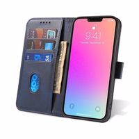 Magnet Case elegants grāmatas tipa apvalks ar statīvu iPhone 13 Pro zils