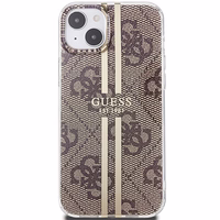 Guess IML 4G Gold Stripe viedtālruņa apvalks iPhone 15 Plus / 14 Plus - brūns