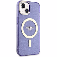 Guess Glitter Gold Magnētiskais viedtālruņa apvalks iPhone 14 - violeta