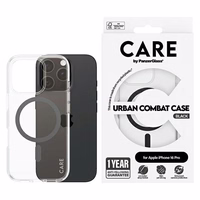 CARE by PanzerGlass Flagship viedtālruņa apvalks iPhone 16 Pro 6.3" melns/melns magnētiskais 1346
