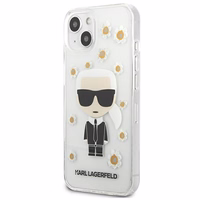 Karl Lagerfeld Flower Ikonik Karl viedtālruņa apvalks iPhone 13 mini - caurspīdīgs