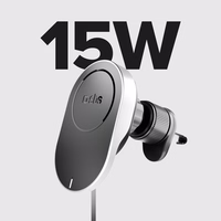 SBS TESUPP15WRETRACABL bezvadu lādētājs – viedtālruņa turētājs ar izbīdāmu kabeli, saderīgs ar MagSafe – melns