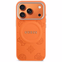 Guess Peony Hot Stamp MagSafe Maciņš for iPhone 17 Pro - oranžs