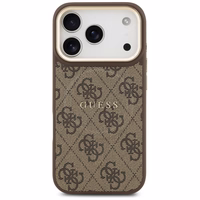 Guess 4G PU Classic Logo Magnētiskais viedtālruņa apvalks iPhone 17 Pro - brūns