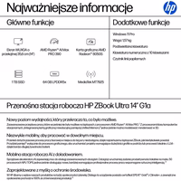 HP ZBook Ultra G1a Copilot+ PC AMD Ryzen AI Max PRO 390 Mobile workstation 35.6 cm (14") WUXGA 64 GB LPDDR5x-SDRAM 1 TB SSD Wi-Fi 7 (802.11be) Windows 11 Pro AI Workstation, AI PC sudraba