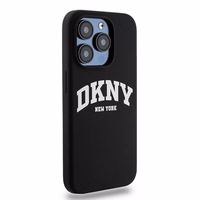 DKNY Šķidrs silikona balts drukāts logotips magnētiskais viedtālruņa apvalks iPhone 13 Pro / 13 - melns