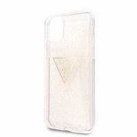 Guess GUHCN58SGTLGO iPhone 11 Pro zelta/ciets apvalks Glitter Triangle