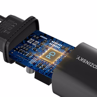 Wozinsky WGWCB USB-A USB-C 20W sienas lādētājs - melns