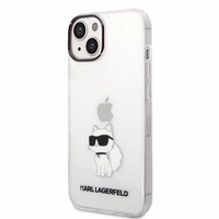 Karl Lagerfeld Ikonik Choupette viedtālruņa apvalks iPhone 14 Plus - caurspīdīgs