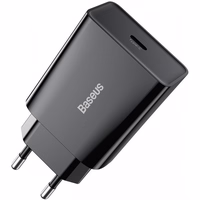 Baseus Speed Mini ātrās uzlādes lādētājs, USB-C, PD, 3A, 20W (melns)