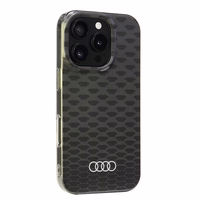 Audi IML Izšuvuma raksts Magnētiskais iPhone 16 Pro 6.3" melns/melns cietais apvalks AU-IMLMIP16P-Q5/D3-BK