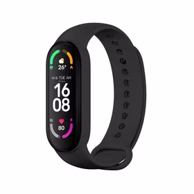Silikona siksna XIAOMI Mi Band 5 / 6 / 7 melna (01)