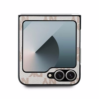 DKNY Checkered Pattern Printed Stripes Viedtālruņa apvalks Samsung Galaxy Z Flip 6 - rozā