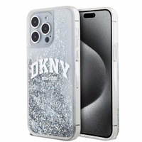 DKNY šķidrā spīduma lielā logotipa viedtālruņa apvalks iPhone 15 Pro - balts