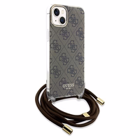 Guess Crossbody Cord 4G Print viedtālruņa apvalks iPhone 15 / 14 / 13 - brūns
