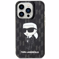 KARL LAGERFELD KLHCP15LHNKMKLK IPHONE 15 PRO 6.1 "MELNS/MELNS MACIŅŠ MONOGRAM ICONIK