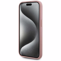 Karl Lagerfeld Wrinkled Metal Signature viedtālruņa apvalks iPhone 15 Pro Max - rozā