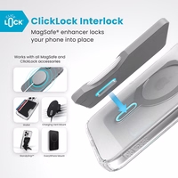 Speck Presidio Perfect-Clear ClickLock & MagSafe - iPhone 16 Plus maciņš (Clear / Chrome Finish / Serene sudrabs)