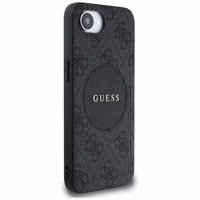 Guess 4G Circle Classic Logo Magnētiskais viedtālruņa apvalks iPhone 16e - melns