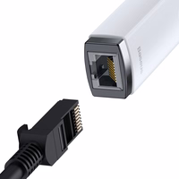 Baseus adapteris Lite Series - USB uz RJ45 - 1000 Mbps (WKQX000102) balts