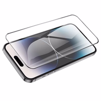 Borofone rūdītais aizsargstikls BF6 Diamond Armor pilnekrāna HD Iphone 15 Pro viedtālrunim - 10 gabalu komplekts