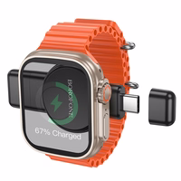 Borofone bezvadu indukcijas lādētājs viedpulkstenim BQ31 portatīvs 2,5W iWatch 1-9, SE/SE2, Ultra/Ultra2, Samsung Watch 1-7, Ultra melns