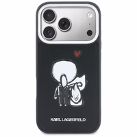 Karl Lagerfeld Karl & Choupette Back Logo MagSafe Maciņš for iPhone 17 Pro Max - melns