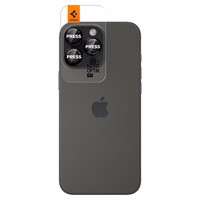 Spigen Optik Pro L-Series Glas.tR EZ Fit rūdītais stikls iPhone 14 Pro / Pro Max / 15 Pro / Pro Max / 16 Pro / 16 Pro Max / 17 Pro / 17 Pro Max - melns ar sarkanu malu