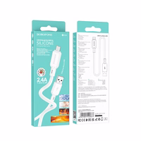 Borofone kabelis BX94 Crystal krāsa - USB uz Micro USB - 2,4A 1 metrs balts