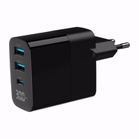 Gembird TA-UC-PDQC30LCD-BK-02 mobile device charger Universal melns AC Fast charging Indoor