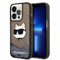 Karl Lagerfeld KLHCP14LLNCHCK iPhone 14 Pro 6.1" melns/melns cietais apvalks Spīdumi Choupette galva