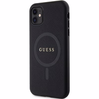 Guess GUHMN61PSAHMCK apvalks iPhone 11 / Xr - melns Saffiano MagSafe