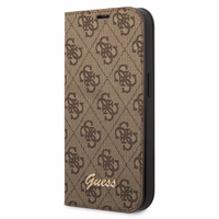 Guess GUBKP14SHG4SHW iPhone 14 6.1 "brūna / brūna grāmata 4G Vintage Gold Logo