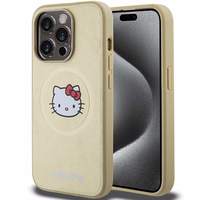 Hello Kitty ādas Kitty Head magnētiskais viedtālruņa apvalks iPhone 13 Pro Max - zelta