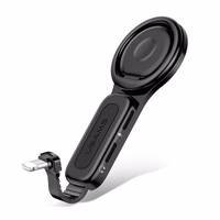 USAMS Adapteris AU06 2w1 Lightning - 2 x lightning + gredzena turētājs melns SJ274LN01 (US-SJ274)