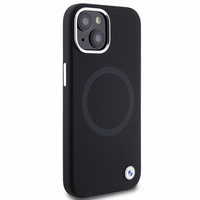 BMW paraksta šķidrais silikons Magnētiskais viedtālruņa apvalks iPhone 15 - melns
