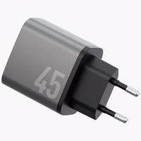 Tīkla lādētājs Energea Ampcharge GaN45 2xUSB-C PD/PPS/QC3.0 45W pelēks