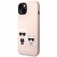 Karl Lagerfeld KLHMP14SSSKCI iPhone 14 6.1 "cietais apvalks gaiši rozā / gaiši rozā Silikona Karls & Choupette Magsafe