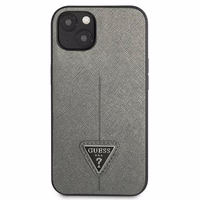 Guess SaffianoTriangle Logotips viedtālruņa apvalks iPhone 13 / 14 / 15 6.1" - sudraba
