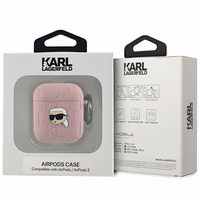 Karl Lagerfeld Monogram Karl Head viedtālruņa apvalks AirPods 1 / 2 - rozā