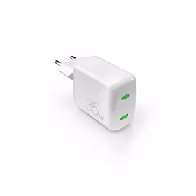 Puro MiniPro 35W GaN 2xUSB-C sienas lādētājs - balts