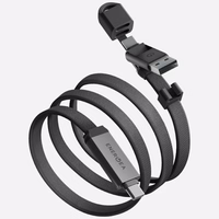 Kabelis Energea Sheath Travel 2w1 USB-C uz USB-C/USB-A 480Mbps 60W 1.2m gunmetal