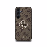 Guess 4G Big Metal Logo viedtālruņa apvalks Samsung Galaxy A35 - brūns