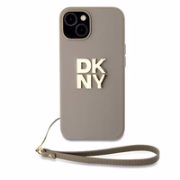 DKNY Viedtālruņa apvalks ar siksniņu un logotipu iPhone 15 / 14 / 13 - bēšs